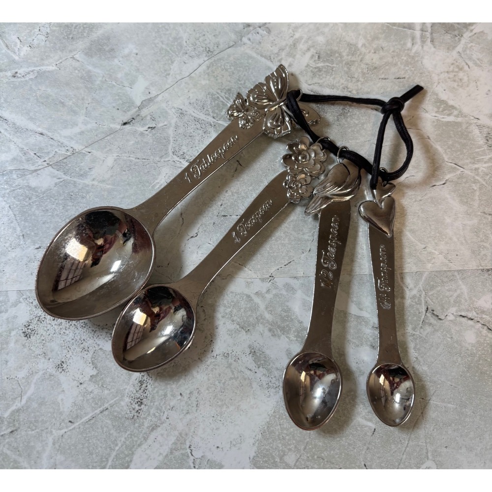 Pioneer Woman Cowboy Rustic Silver Measuring Spoons Set of 4
